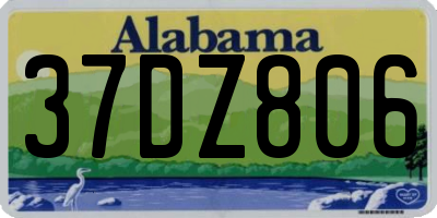 AL license plate 37DZ806