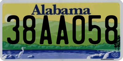 AL license plate 38AA058