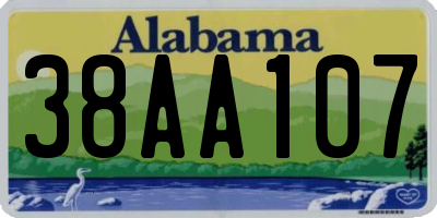 AL license plate 38AA107