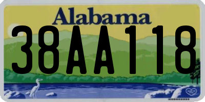 AL license plate 38AA118