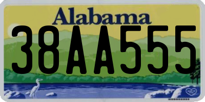 AL license plate 38AA555