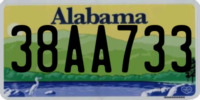 AL license plate 38AA733