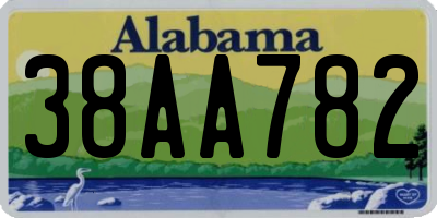 AL license plate 38AA782
