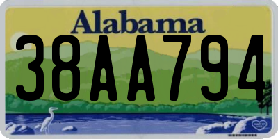 AL license plate 38AA794