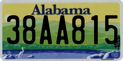 AL license plate 38AA815