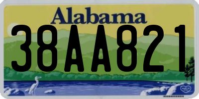AL license plate 38AA821