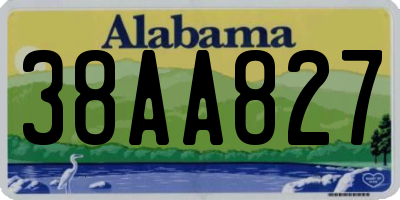 AL license plate 38AA827