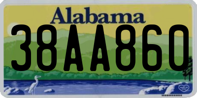 AL license plate 38AA860