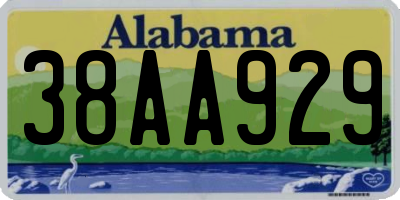 AL license plate 38AA929