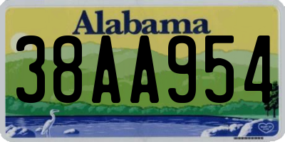 AL license plate 38AA954