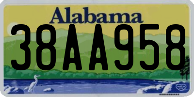 AL license plate 38AA958