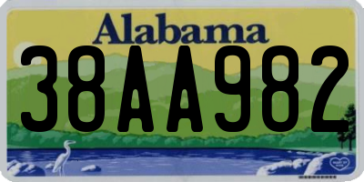 AL license plate 38AA982