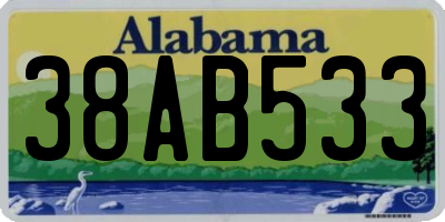 AL license plate 38AB533