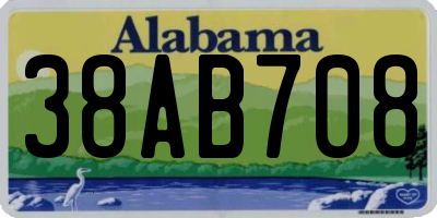 AL license plate 38AB708