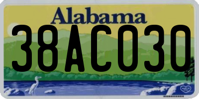 AL license plate 38AC030