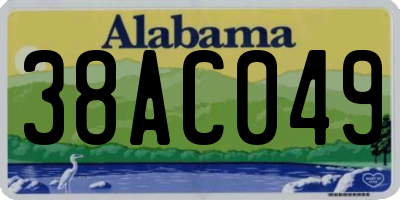 AL license plate 38AC049