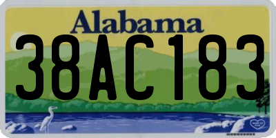 AL license plate 38AC183
