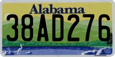 AL license plate 38AD276