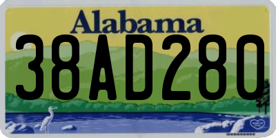 AL license plate 38AD280