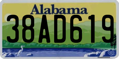 AL license plate 38AD619