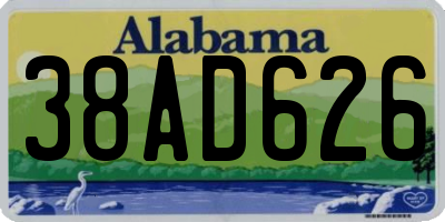 AL license plate 38AD626