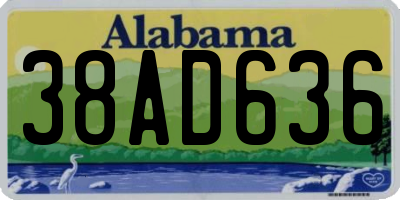 AL license plate 38AD636