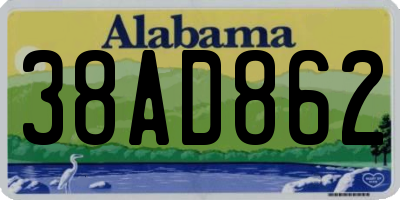 AL license plate 38AD862