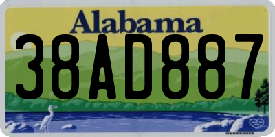 AL license plate 38AD887