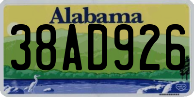 AL license plate 38AD926