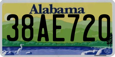 AL license plate 38AE720
