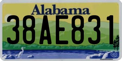AL license plate 38AE831