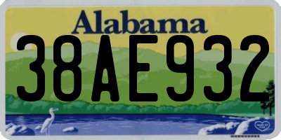 AL license plate 38AE932