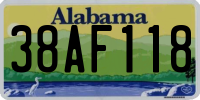 AL license plate 38AF118
