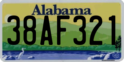 AL license plate 38AF321