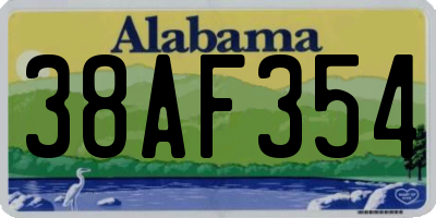 AL license plate 38AF354