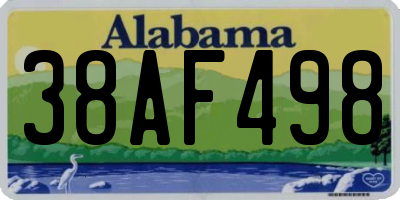 AL license plate 38AF498