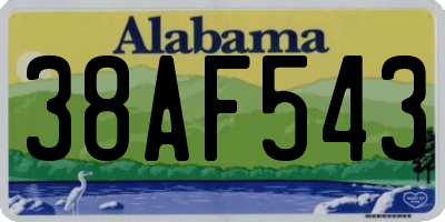 AL license plate 38AF543