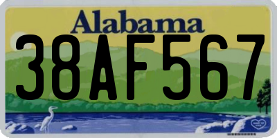 AL license plate 38AF567