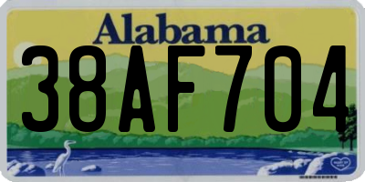 AL license plate 38AF704