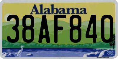 AL license plate 38AF840