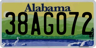 AL license plate 38AG072