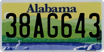 AL license plate 38AG643