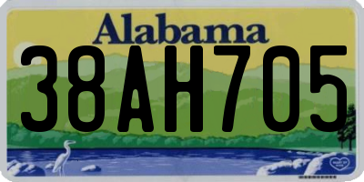 AL license plate 38AH705