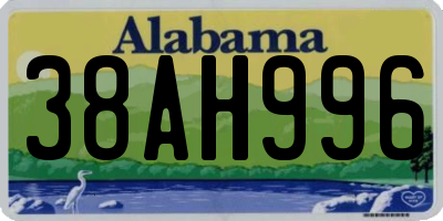 AL license plate 38AH996