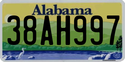 AL license plate 38AH997