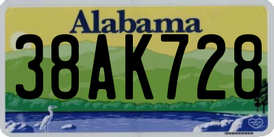 AL license plate 38AK728