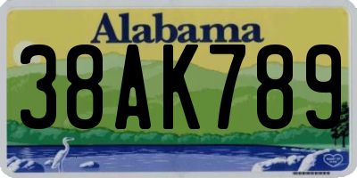 AL license plate 38AK789