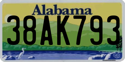 AL license plate 38AK793