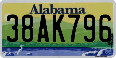 AL license plate 38AK796