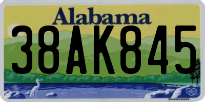 AL license plate 38AK845